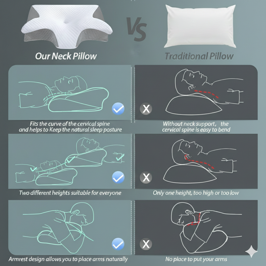 Ergonomic Cervical Support Neck Pillow – Designed for Deep, Restful Sleep